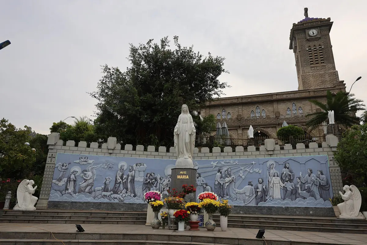 The cathedral and Ave Maria square in Nha Trang